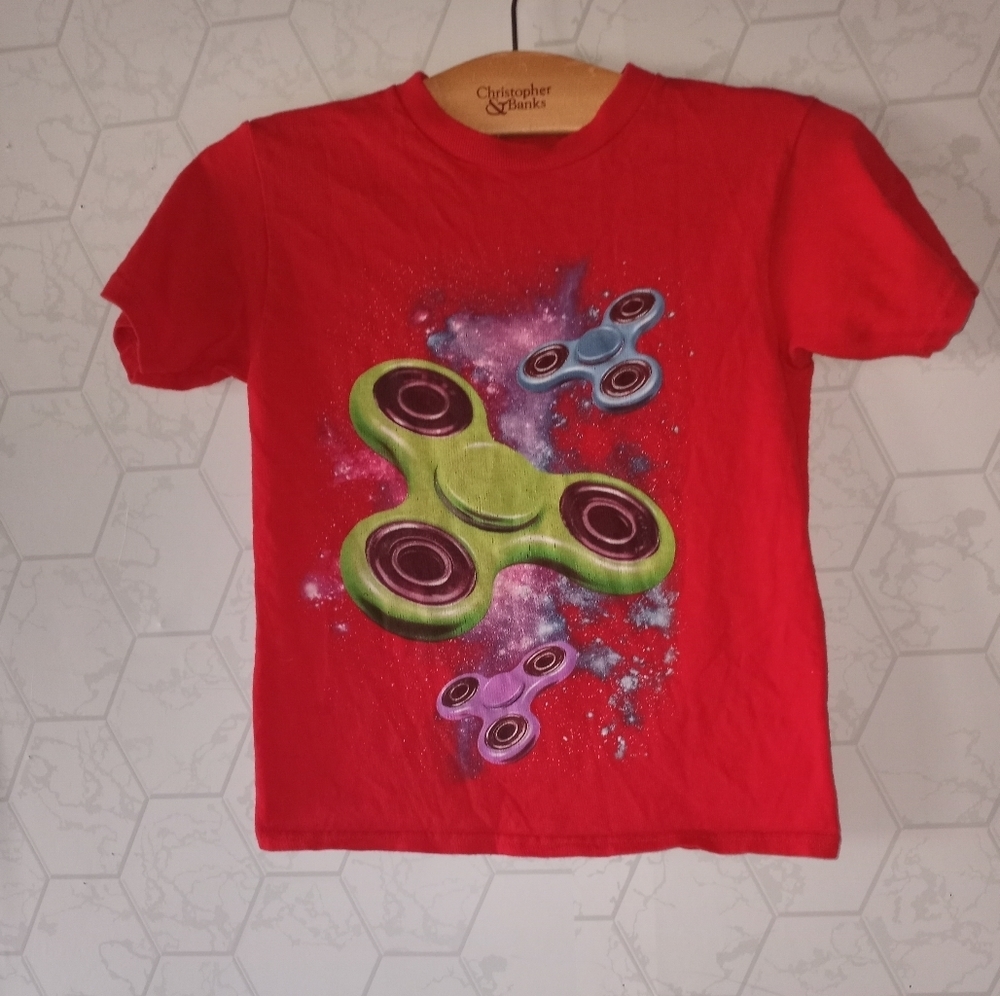 Boys red spinners in the galaxy short sleeve graphic t-shirt